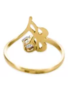 Or jaune 14 carats Zircon Anneau Bijoux vintage vrc095y